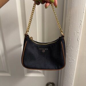 Michael Kors Black Mini Bag with Gold Chain